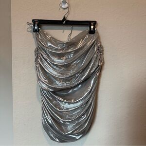 Fashion Nova One Shoulder Top + Skirt Matching Set